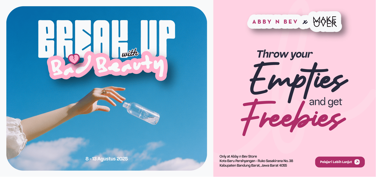 Abby n Bev x Make Over - Break Up with Bad Beauty - Toko Kosmetik Makeup dan Skincare Terpercaya- Fix