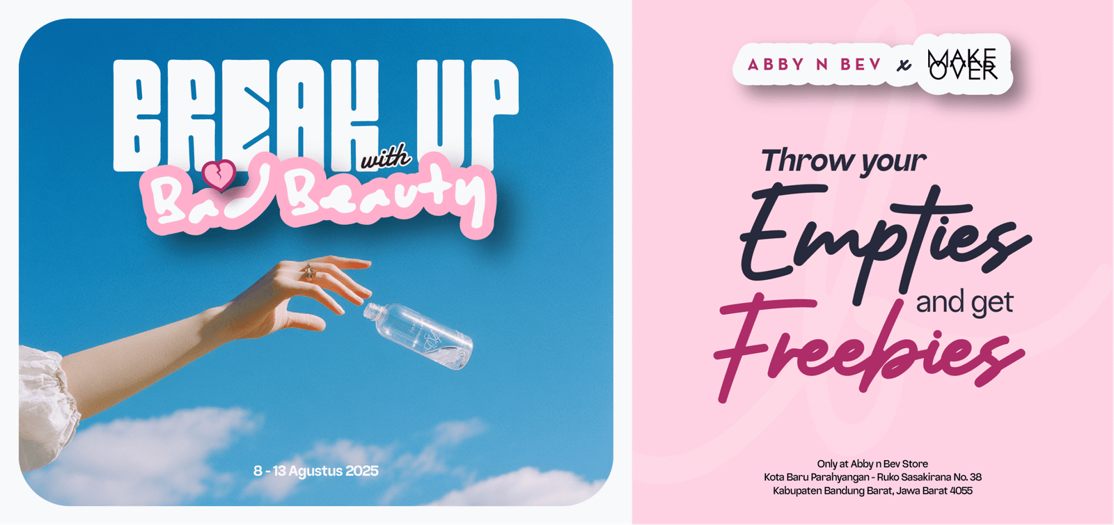 Abby n Bev x Make Over - Break Up with Bad Beauty - Toko Kosmetik Makeup dan Skincare Terpercaya- Tanpa Tombol